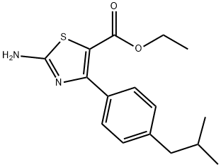 2-AMINO-4-[4-(2-METHYLPROPYL)PHENYL]-5-THIAZOLECARBOXYLIC ACID ETHYL ESTER 结构式