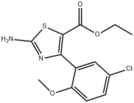 2-AMINO-4-(5-CHLORO-2-METHOXYPHENYL)-5-THIAZOLECARBOXYLIC ACID ETHYL ESTER 结构式