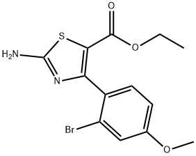 2-AMINO-4-(2-BROMO-4-METHOXYPHENYL)-5-THIAZOLECARBOXYLIC ACID ETHYL ESTER 结构式