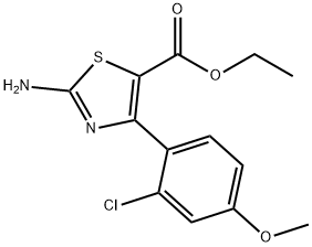 2-AMINO-4-(2-CHLORO-4-METHOXYPHENYL)-5-THIAZOLECARBOXYLIC ACID ETHYL ESTER 结构式