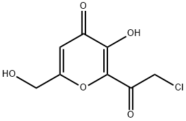 4H-Pyran-4-one, 2-(chloroacetyl)-3-hydroxy-6-(hydroxymethyl)- (7CI) 结构式