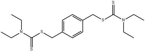 对苯二亚甲基(N,N-二乙基二硫代氨基甲酸酯) 结构式