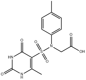 [[(6-甲基-2,4-二氧代-1,2,3,4-四氢嘧啶-5-基)磺酰基](4-甲基苯基)氨基]乙酸 结构式