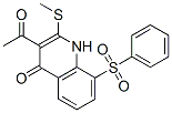 4(1H)-Quinolinone,  3-acetyl-2-(methylthio)-8-(phenylsulfonyl)- 结构式