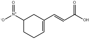 (E)-3-(5-硝基-1-环己烯-1-基)丙烯酸 结构式