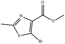 5-溴-2-甲基-1,3-噻唑-4-羧酸甲酯 结构式