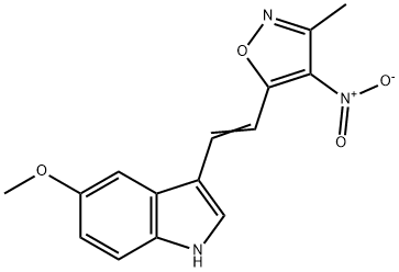 (E)-5-(2-(5-甲氧基-1H-吲哚-3-基)乙烯基)-3-甲基-4-硝基异噁唑 结构式