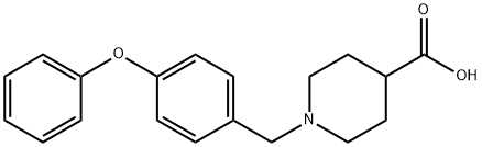 1-[(4-PHENOXYPHENYL)METHYL]-PIPERIDINE-4-CARBOXYLIC ACID 结构式