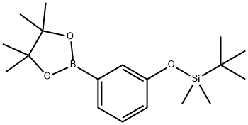 叔-丁基二甲基(3-(4,4,5,5-四甲基-1,3,2-二硼戊环-2-基)苯氧基)硅烷 结构式