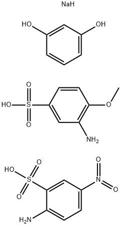 Benzenesulfonic acid, 2-amino-5-nitro-, diazotized, coupled with diazotized 3-amino-4-methoxybenzenesulfonic acid and resorcinol, sodium salts 结构式