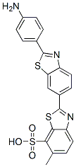 [2,6'-Bibenzothiazole]-7-sulfonic acid, 2'-(4-aminophenyl)-6-methyl-, diazotized, coupled with diazotized aniline, diazotized 2-(4-aminophenyl)-6-methyl-7-benzothiazolesulfonic acid and resorcinol, sodium salts 结构式