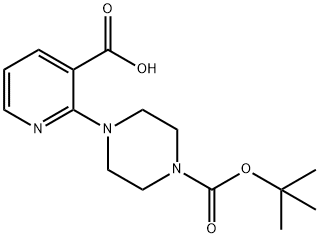 4-(3-CARBOXY-PYRIDIN-2-YL)-PIPERAZINE-1-CARBOXYLIC ACID TERT-BUTYL ESTER 结构式