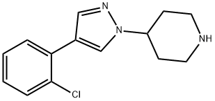 4-[4-(2-氯苯基)-1H-吡唑-1-基]哌啶 结构式