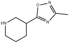 3-甲基-5-(哌啶-3-基)-1,2,4-噁二唑 结构式