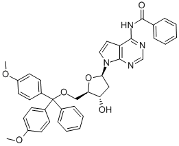 N4-BENZOYL-5'-O-(DIMETHOXYTRITYL)-7-DEAZA-2'-DEOXYADENOSINE 结构式