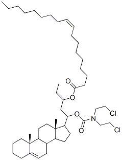 N-(3-(oleoyloxy)androst-5-en-17-yl(pentyloxycarbonyl))-N-N-bis(2-chloroethyl)amine 结构式