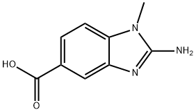 2-氨基-1-甲基-1H-苯并咪唑-5-羧酸 结构式
