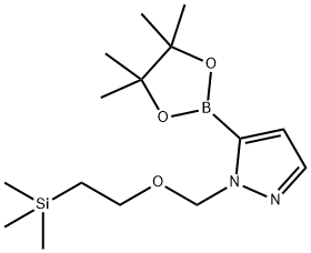 1-(2-TRIMETHYLSILYLETHOXY)METHYLPYRAZOLE-5-BORONIC ACID, PINACOL ESTER 结构式