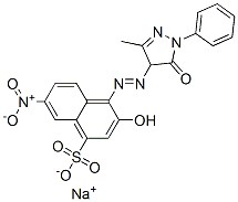 4-[(4,5-二氢-3-甲基-5-氧代-1-苯基-1H-吡唑-4-基)偶氮]-3-羟基-7-硝基-1-萘磺酸单钠盐 结构式