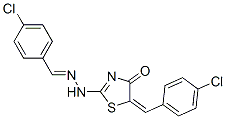 Benzaldehyde, 4-chloro-, 5-(4-chlorophenyl)methylene-4,5-dihydro-4-oxo-2-thiazolylhydrazone 结构式