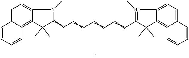 1,1,3-TRIMETHYL-2-(7-(1,1,3-TRIMETHYL-1H-2(3H)-BENZ<E>INDOLIDENE)-1,3,5- HEPTATRIENYL)-1H-BENZ<E>INDOLIUM IODIDE 结构式