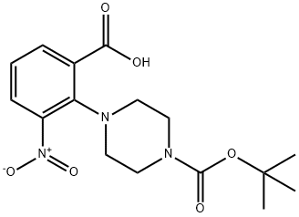 4-(2-CARBOXY-6-NITRO-PHENYL)-PIPERAZINE-1-CARBOXYLIC ACID TERTIER-BUTYL ESTER 结构式