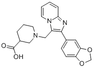 1-(2-BENZO[1,3]DIOXOL-5-YL-IMIDAZO[1,2-A]PYRIDIN-3-YLMETHYL)-PIPERIDINE-3-CARBOXYLIC ACID 结构式