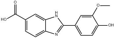 2-(4-HYDROXY-3-METHOXY-PHENYL)-1H-BENZOIMIDAZOLE-5-CARBOXYLIC ACID 结构式