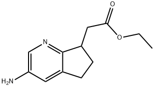 ethyl 2-{3-aMino-5H,6H,7H-cyclopenta[b]pyridin-7-
yl}acetate 结构式