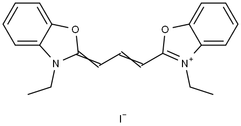 3-乙基-2-[3-(3-乙基-3H-苯并恶唑-2-亚基)丙-1-烯基]苯并恶唑碘化物 结构式