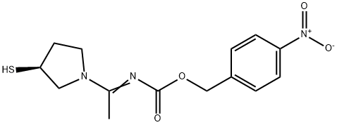 (S)-3-疏基吡咯烷-1-基)亚乙基氨基甲酸对硝基苄酯 结构式