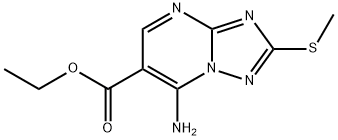 7-氨基-2-甲基硫代噻唑嘧啶-6-羧酸乙酯 结构式