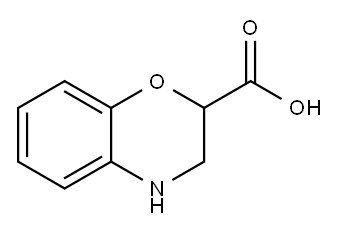 3,4-二氢-2H-1,4-苯恶嗪-2-羧酸 结构式