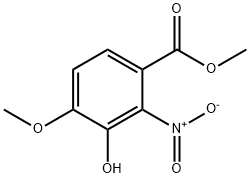 3-羟基-4-甲氧基-2-硝基苯甲酸甲酯 结构式