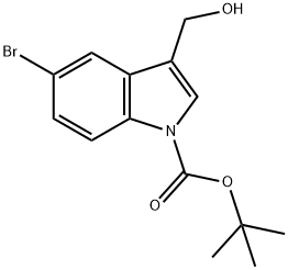 1-BOC-5-溴-3-羟基甲基吲哚 结构式