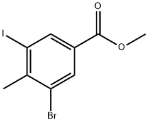 3-溴-5-碘-4-甲基苯甲酸甲酯 结构式