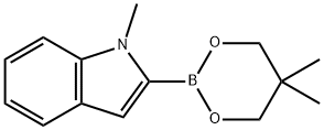 1-甲基-1H-吲哚-2-硼酸 2,2-二甲基 丙烷 二醇-1,3-CYCLIC 酯 结构式