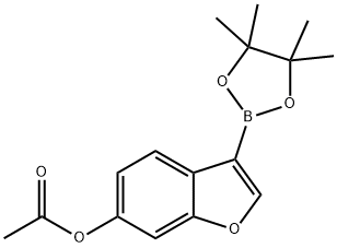 6-Benzofuranol, 3-(4,4,5,5-tetraMethyl-1,3,2-dioxaborolan-2-yl)-, 6-acetate 结构式
