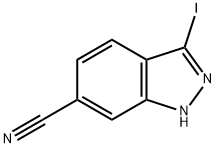 3-碘-1H-吲唑-6-甲腈 结构式