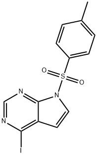 4-碘-7-[(4-甲苯基)磺酰基]-7H-吡咯并[2,3-D]嘧啶 结构式