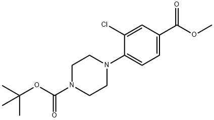 3-氯-4-(4-BOC-1-哌嗪基)苯甲酸甲酯 结构式