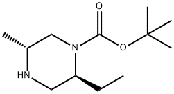 (2S,5R)-2-乙基-5-甲基-N-BOC-哌嗪 结构式