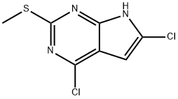 4,6-二氯-2-甲硫基-7H-吡咯并[2,3-D]嘧啶 结构式
