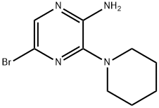 2-氨基-5-溴-3-哌啶基吡嗪 结构式