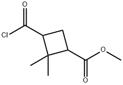 Cyclobutanecarboxylic acid, 3-(chloroformyl)-2,2-dimethyl-, methyl ester (7CI) 结构式