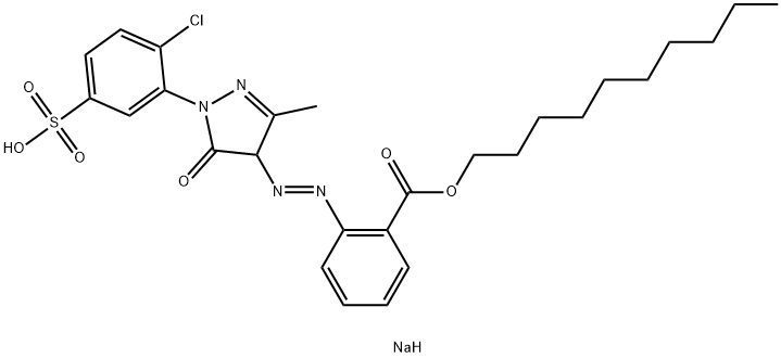 sodium 1-decyl 2-[[1-(2-chloro-5-sulphonatophenyl)-4,5-dihydro-3-methyl-5-oxo-1H-pyrazol-4-yl]azo]benzoate 结构式