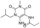 Propanamide,  N-[6-amino-1,2,3,4-tetrahydro-3-methyl-1-(2-methylpropyl)-2,4-dioxo-5-pyrimidinyl]- 结构式