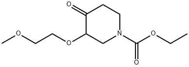 1-Piperidinecarboxylic  acid,  3-(2-methoxyethoxy)-4-oxo-,  ethyl  ester 结构式