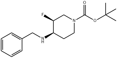 (3S,4R)-4-(苄基氨基)-3-氟哌啶-1-羧酸叔丁酯 结构式