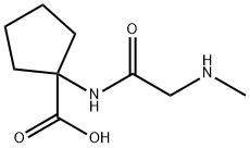 Cyclopentanecarboxylic acid, 1-[2-(methylamino)acetamido]- (7CI) 结构式